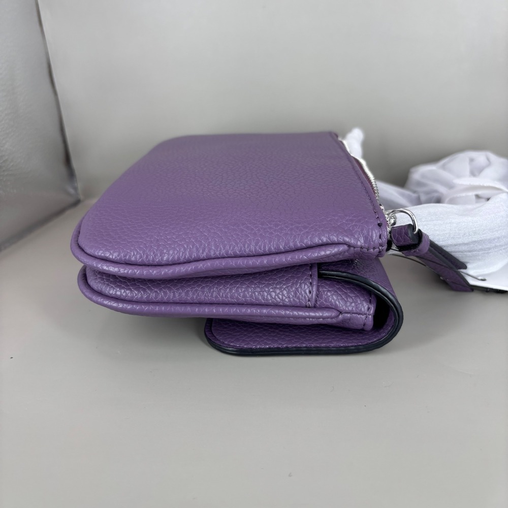 Calvin Klein Arya Purple Pebbled Crossbody Bag H5JEYZK4 New - Picture 6 of 8